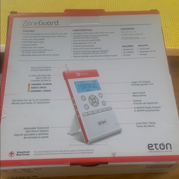 ZoneGuard Weather Alert Clock Radio With Flashing - Picture 4 of 5